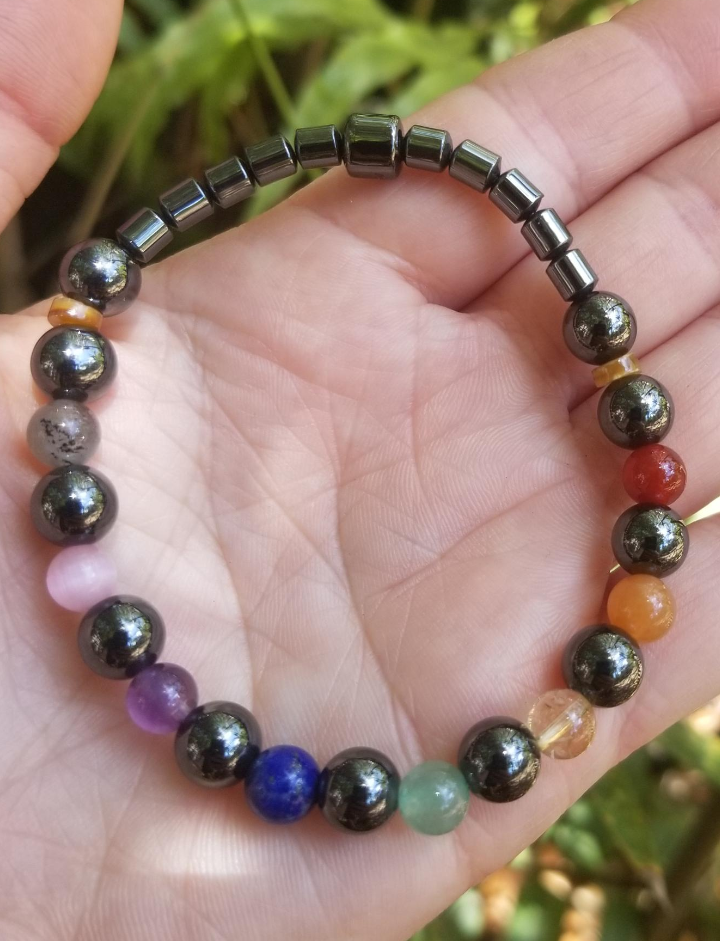 Magnetic Hematite Chakra Bracelet